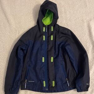 Champion Venture Dry Rain Jacket Hood Blue Black Neon Green Small (6/7)